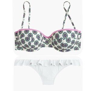 J. Crew Underwire Ruffle Hipster Bikini Size 32B/XS NWT